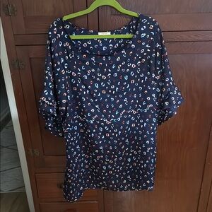 ODDY Blue Boxy Blouse with Relaxed Fit